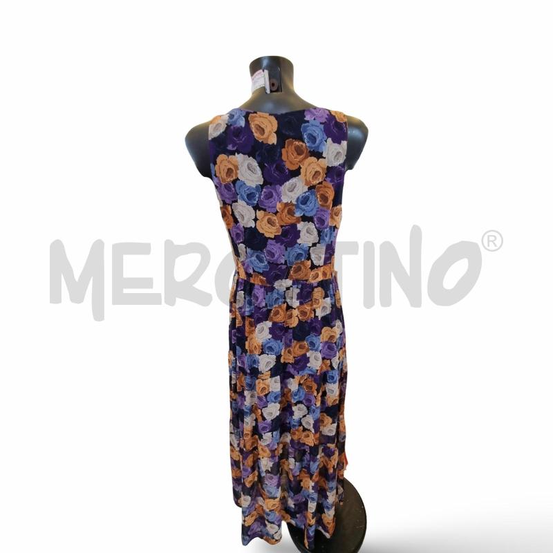 VESTITO DONNA MARCELLO SANGIORGI ROSE VIOLA GIALLE BLU LUNGO | Mercatino dell'Usato Osasco 2