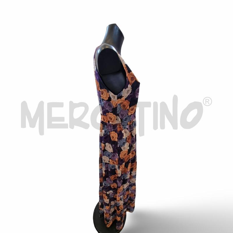 VESTITO DONNA MARCELLO SANGIORGI ROSE VIOLA GIALLE BLU LUNGO | Mercatino dell'Usato Osasco 3