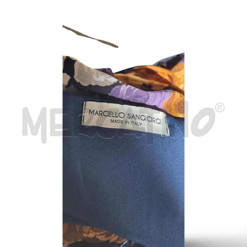 VESTITO DONNA MARCELLO SANGIORGI ROSE VIOLA GIALLE BLU LUNGO | Mercatino dell'Usato Osasco 4