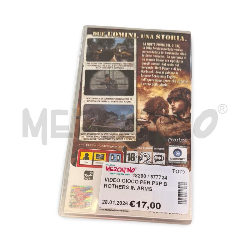 VIDEO GIOCO PER PSP BROTHERS IN ARMS | Mercatino dell'Usato Osasco 3