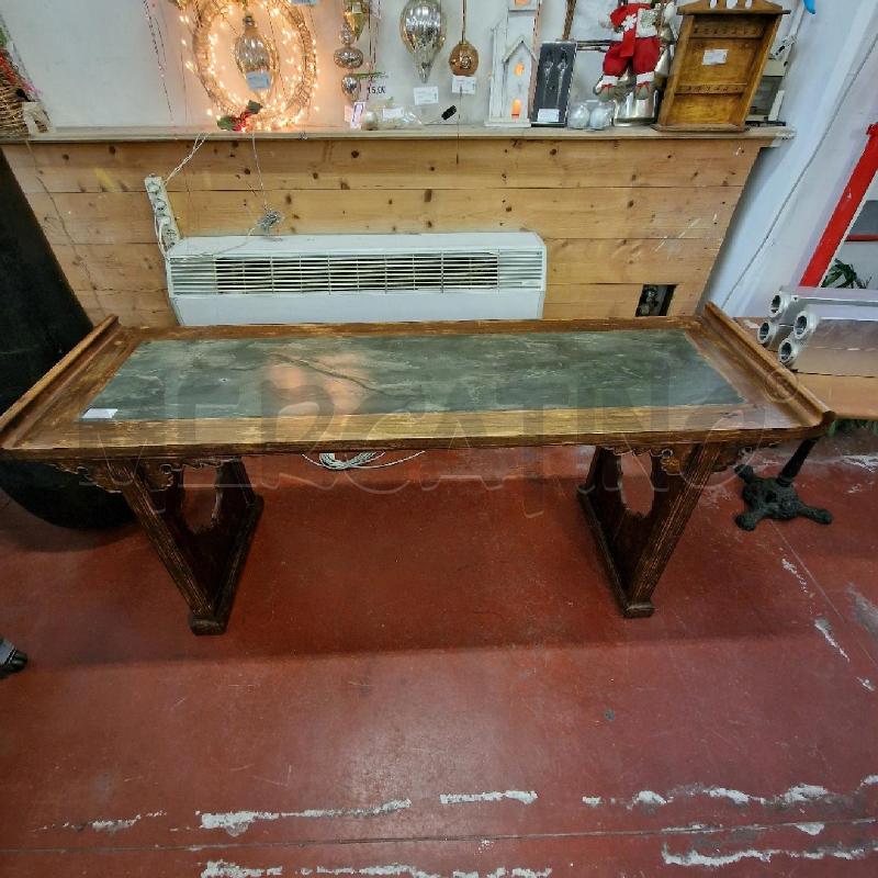 TAVOLO ETNICO LEGNO CON PIANNO IN PIETRA | Mercatino dell'Usato Torino via lanzo 1