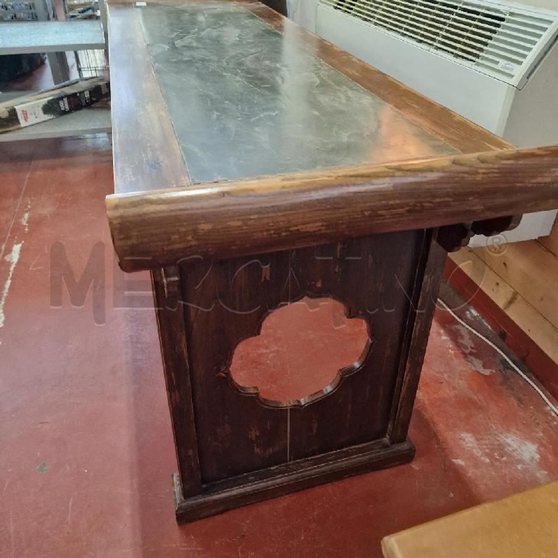 TAVOLO ETNICO LEGNO CON PIANNO IN PIETRA | Mercatino dell'Usato Torino via lanzo 2