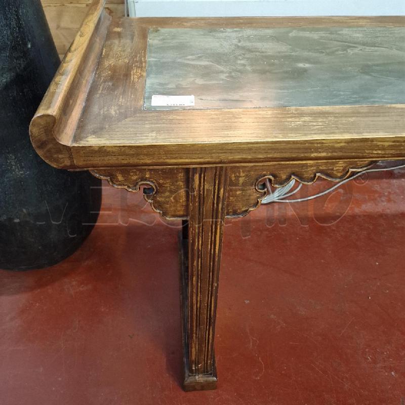 TAVOLO ETNICO LEGNO CON PIANNO IN PIETRA | Mercatino dell'Usato Torino via lanzo 3