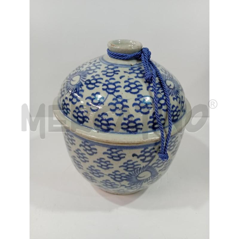 BARATTOLO CINA DECORO BLU NASTRO | Mercatino dell'Usato Torino crocetta 1