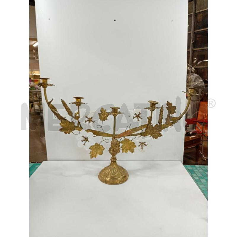 CANDELABRO 5 LUCI FIORI BIANCHI | Mercatino dell'Usato Torino crocetta 1