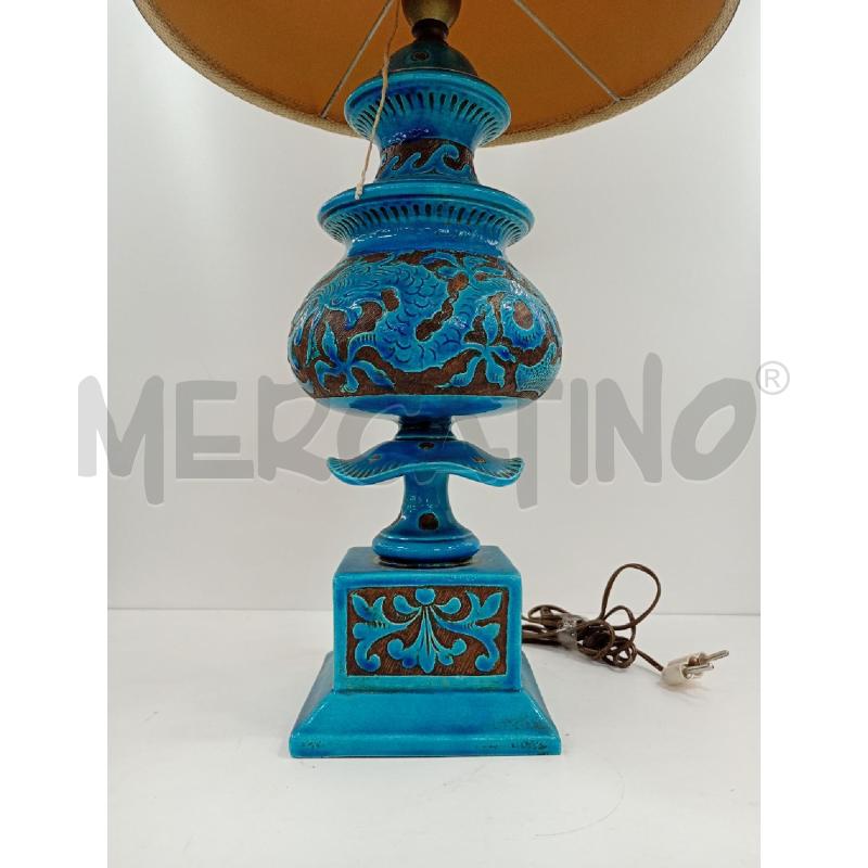 LAMPADA BLU DECORO FIORI | Mercatino dell'Usato Torino crocetta 1