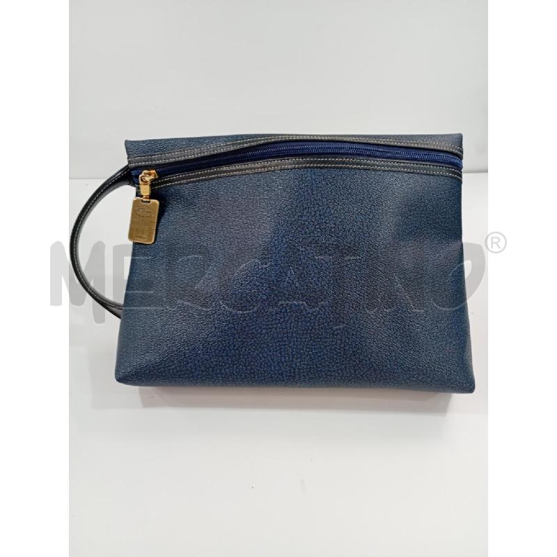 POCHETTE BORBONESE REDWALL BLU IN PELLE  | Mercatino dell'Usato Torino crocetta 1
