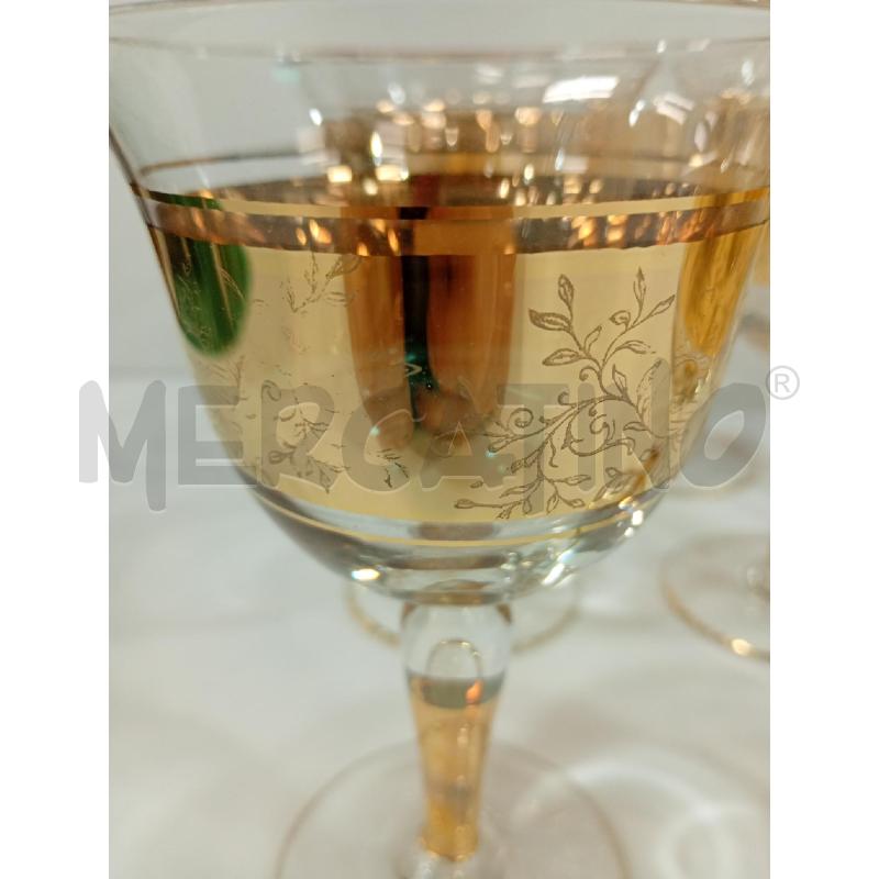 SERVIZIO COCKTAIL CARAFFA  6 BICCHIERI VETRO MURANO DECORO ORO | Mercatino dell'Usato Torino crocetta 2