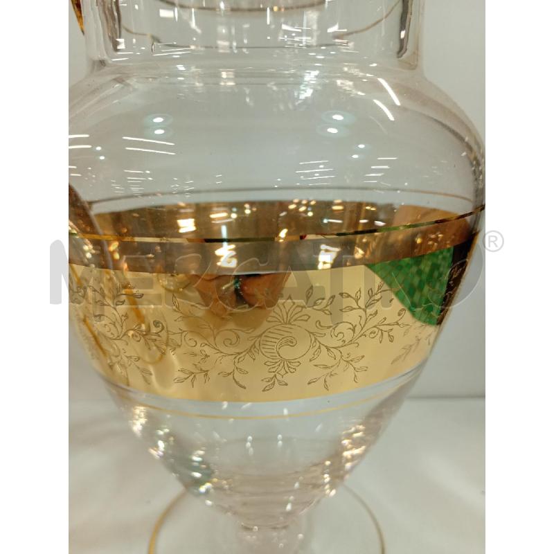 SERVIZIO COCKTAIL CARAFFA  6 BICCHIERI VETRO MURANO DECORO ORO | Mercatino dell'Usato Torino crocetta 3