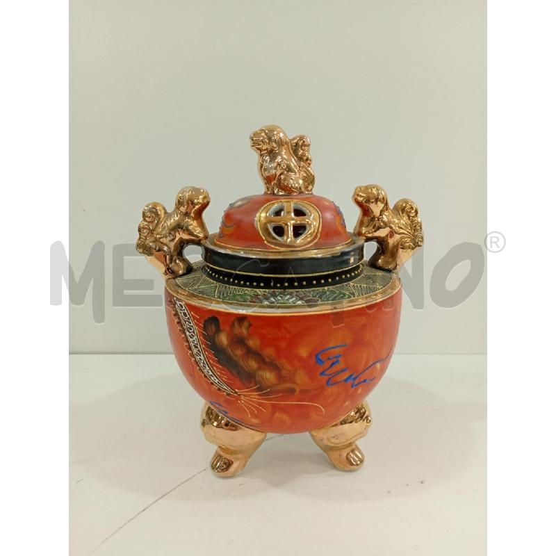 VASO CINESE TREPIEDI ARANCIO | Mercatino dell'Usato Torino crocetta 1