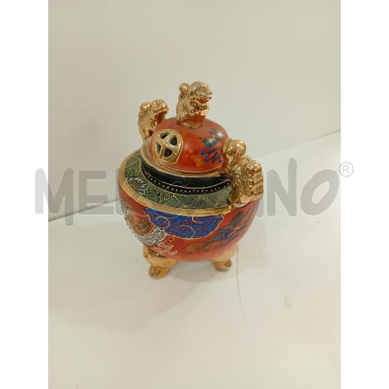 VASO CINESE TREPIEDI ARANCIO | Mercatino dell'Usato Torino crocetta 2