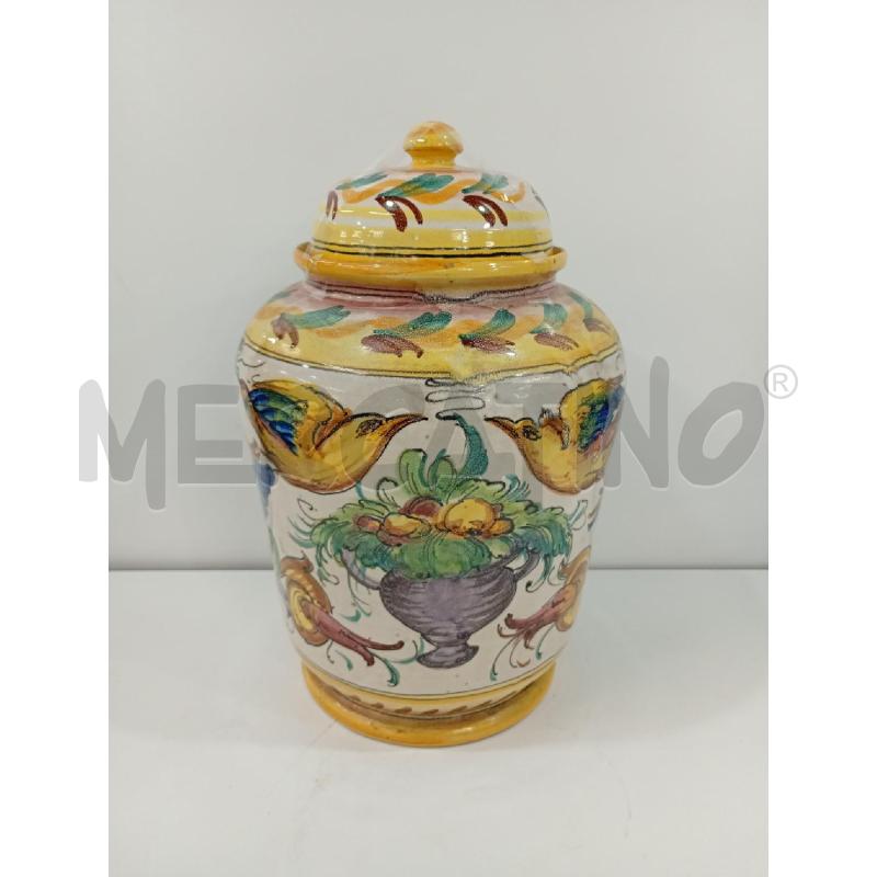 VASO CON COPERCHIO DECORO GIALLO | Mercatino dell'Usato Torino crocetta 1