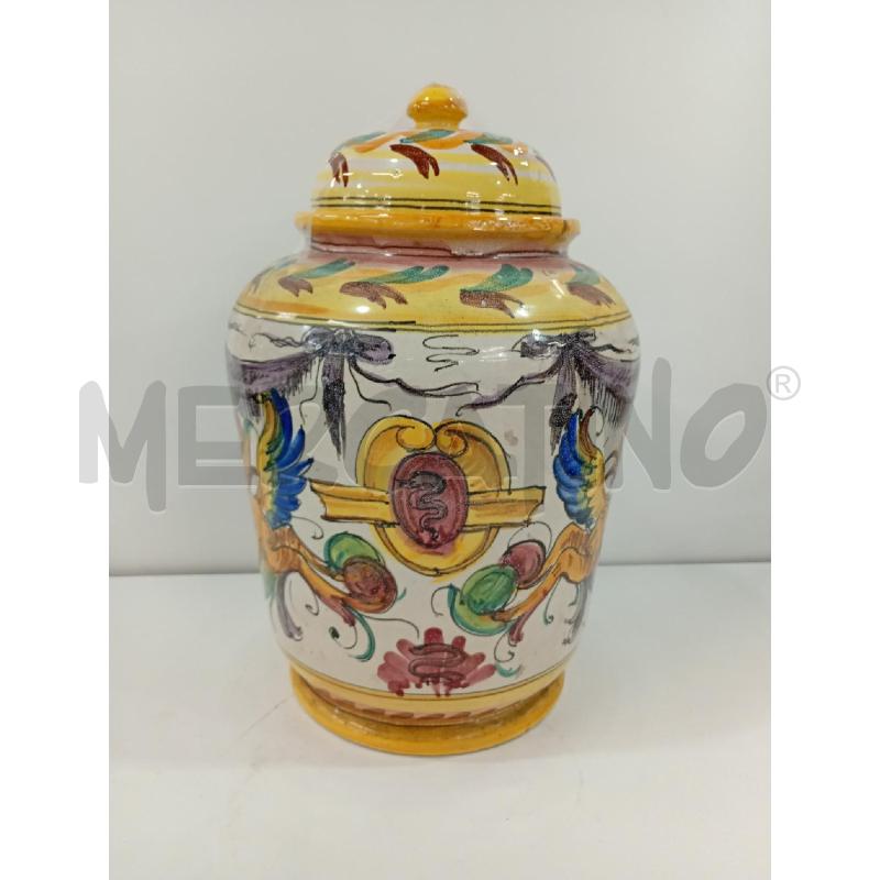 VASO CON COPERCHIO DECORO GIALLO | Mercatino dell'Usato Torino crocetta 2