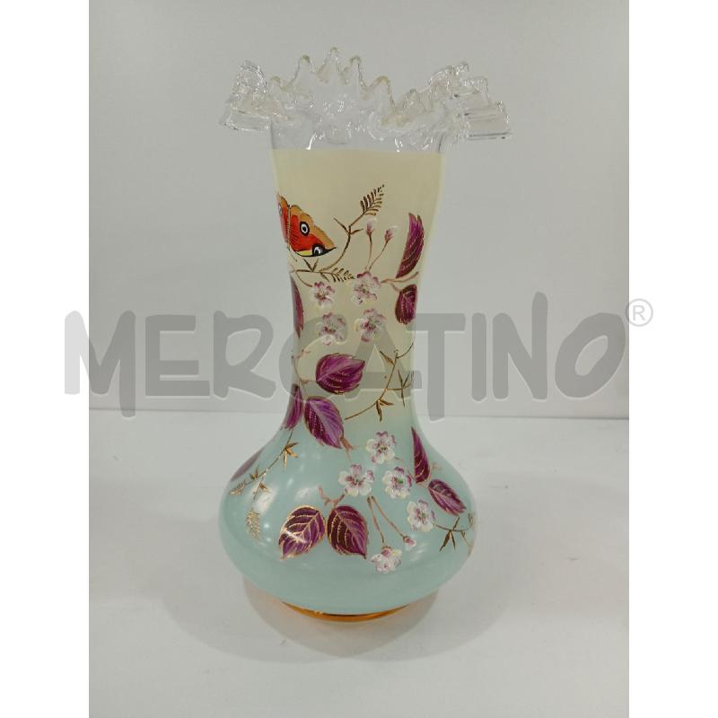 VASO VETRO FIORI RILIEVO | Mercatino dell'Usato Torino crocetta 1
