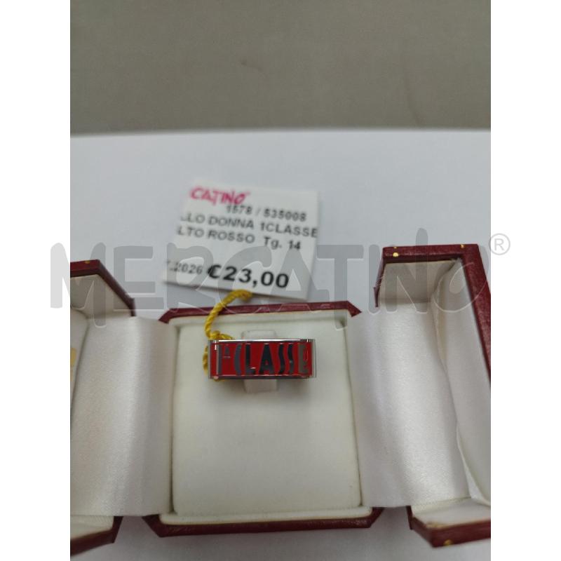 ANELLO DONNA 1CLASSE SMALTO ROSSO | Mercatino dell'Usato Marsala 1