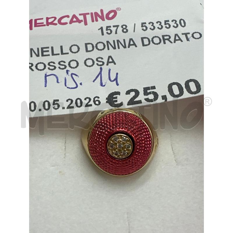 ANELLO DONNA DORATO E ROSSO OSA | Mercatino dell'Usato Marsala 1