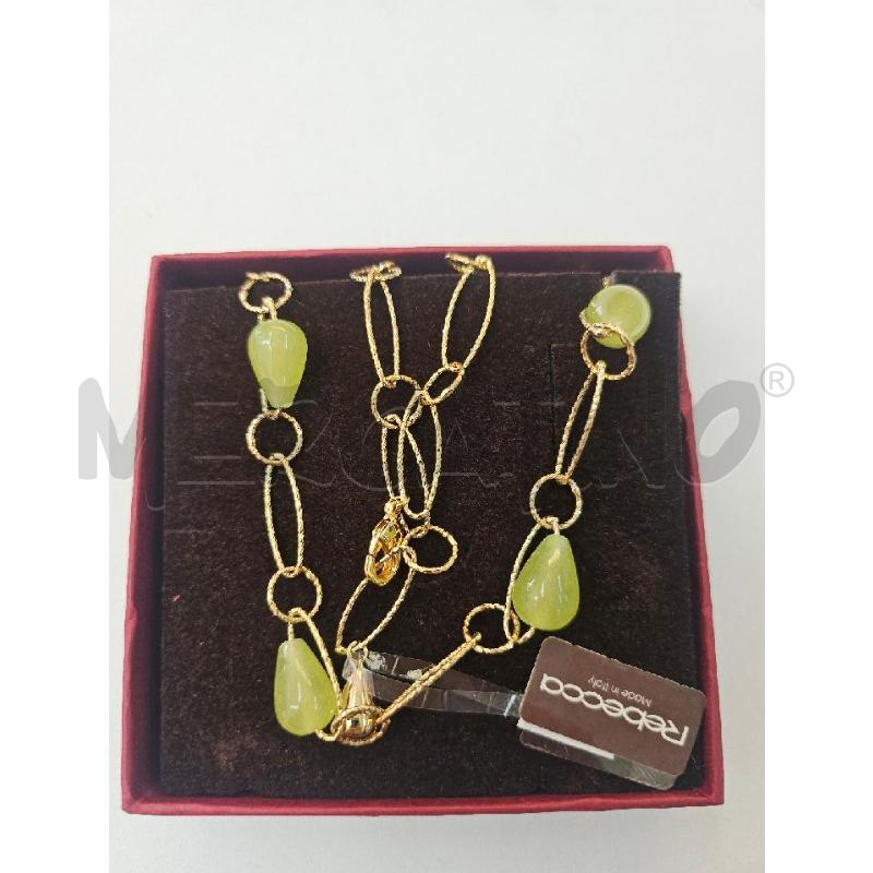 COLLANA CATENELLA DORATA E PIETRE VERDI | Mercatino dell'Usato Marsala 1