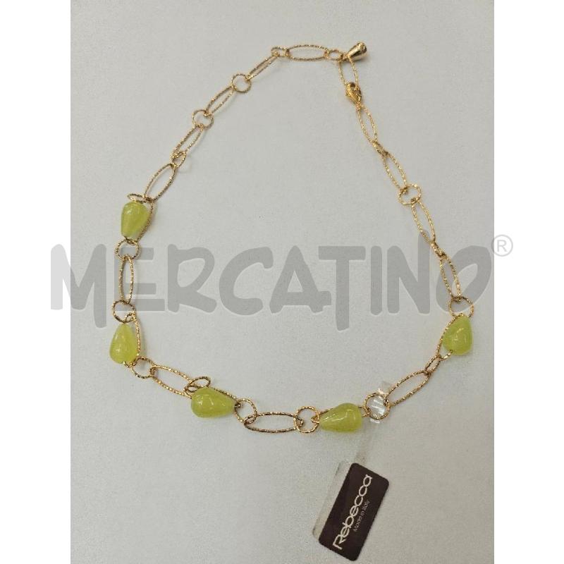 COLLANA CATENELLA DORATA E PIETRE VERDI | Mercatino dell'Usato Marsala 2