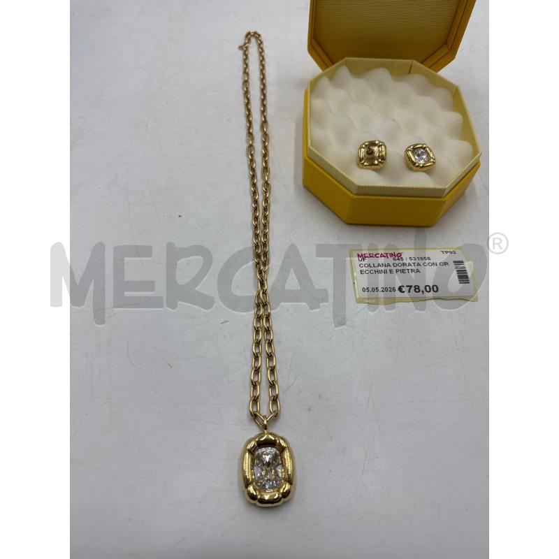 COLLANA DORATA CON ORECCHINI E PIETRA | Mercatino dell'Usato Marsala 4