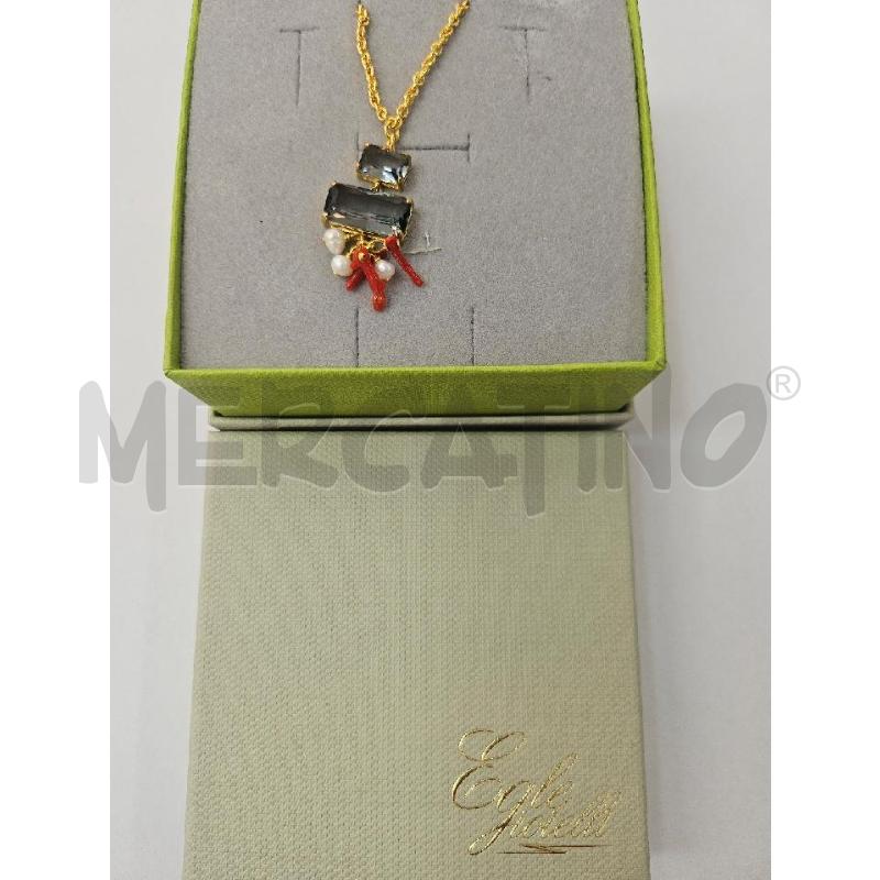 COLLANA DORATA CON PIETRE PERLINE E CORALLINI | Mercatino dell'Usato Marsala 1