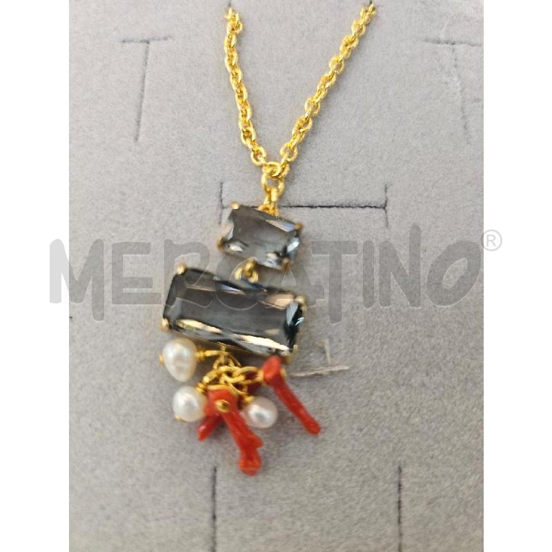 COLLANA DORATA CON PIETRE PERLINE E CORALLINI | Mercatino dell'Usato Marsala 2