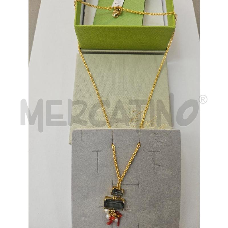 COLLANA DORATA CON PIETRE PERLINE E CORALLINI | Mercatino dell'Usato Marsala 3