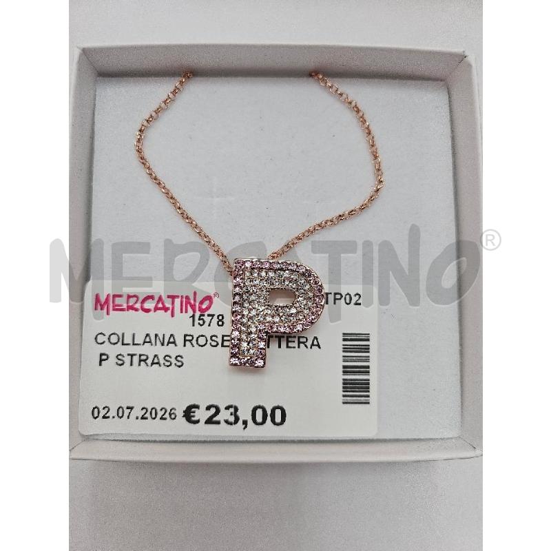 COLLANA ROSE' LETTERA P STRASS | Mercatino dell'Usato Marsala 1