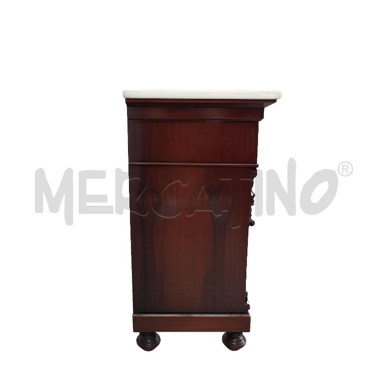 COMODINO IN LEGNO CON CASSETTIE MARMO BIANCO  | Mercatino dell'Usato Marsala 3