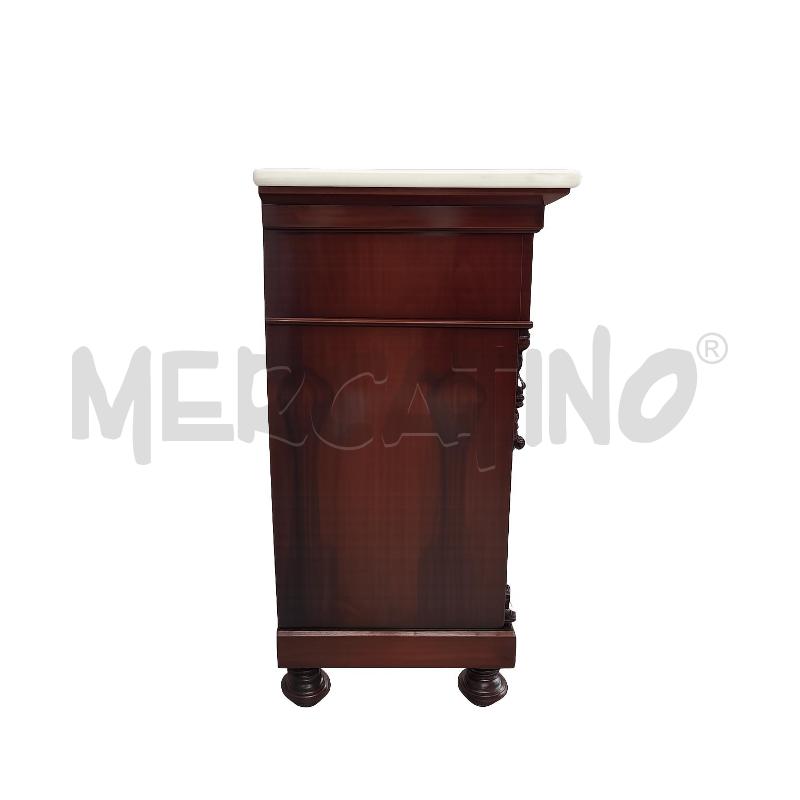 COMODINO IN LEGNO CON CASSETTIE MARMO BIANCO  | Mercatino dell'Usato Marsala 4