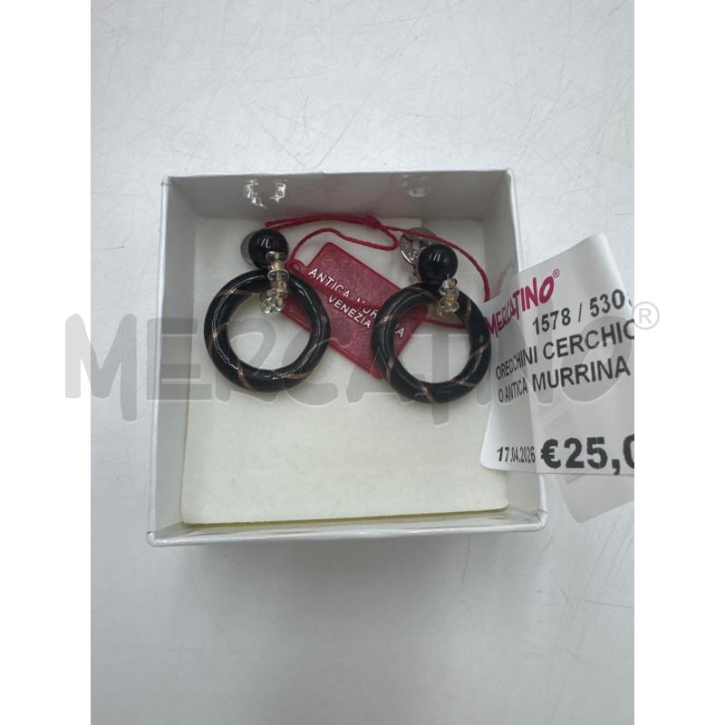 ORECCHINI CERCHIO NERO ANTICA MURRINA | Mercatino dell'Usato Marsala 1