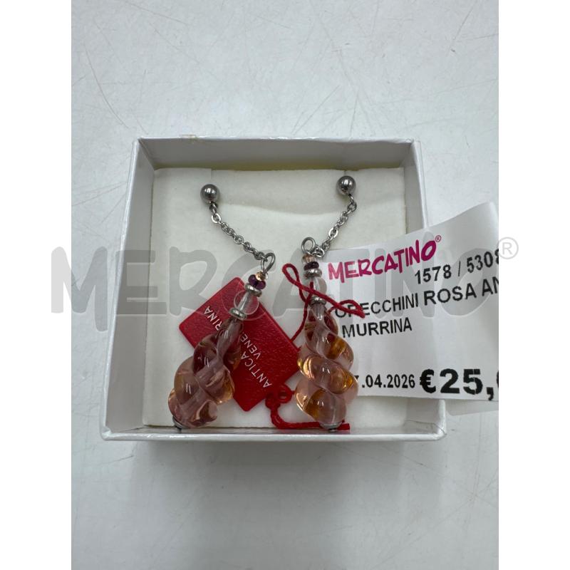 ORECCHINI ROSA ANTICA MURRINA | Mercatino dell'Usato Marsala 1