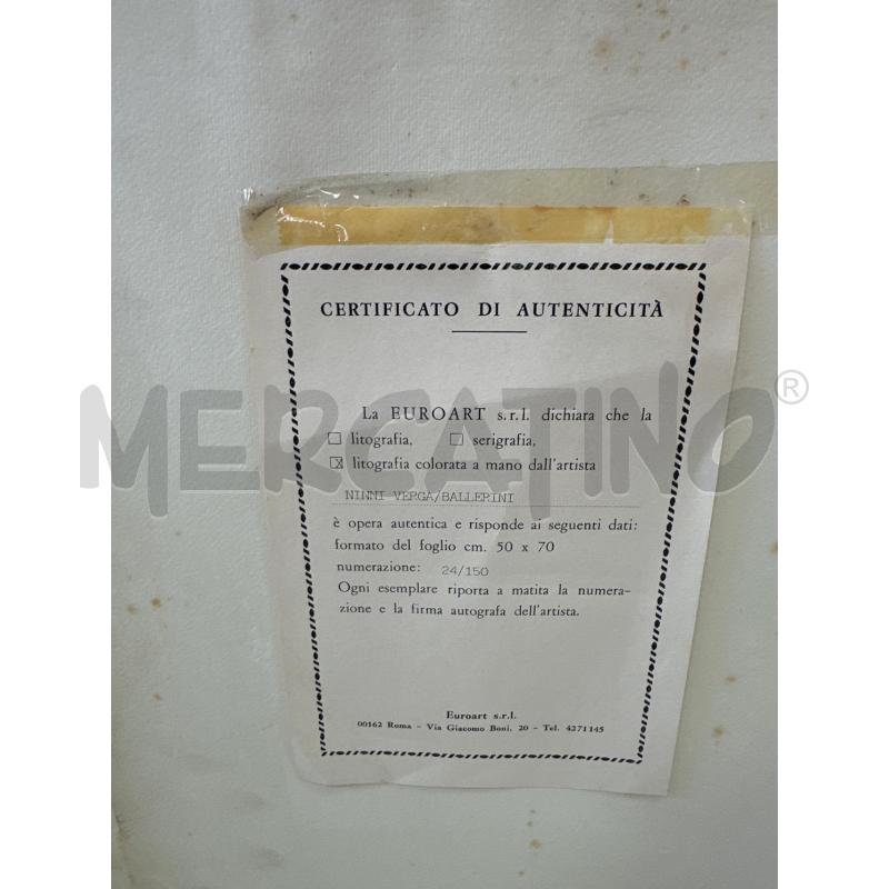 QUADRO LITOGRAFIA VERGA NINNI  | Mercatino dell'Usato Marsala 4