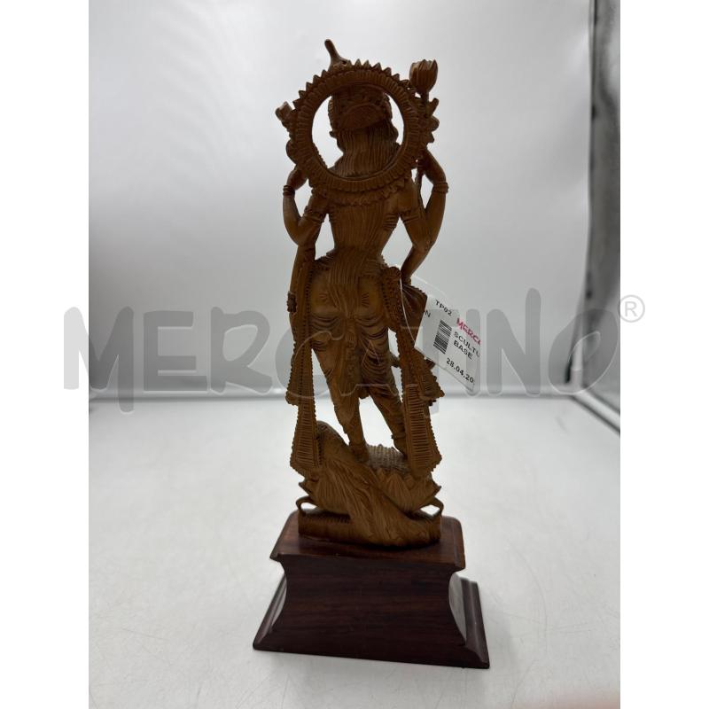 SCULTURA IN LEGNO CON BASE | Mercatino dell'Usato Marsala 4
