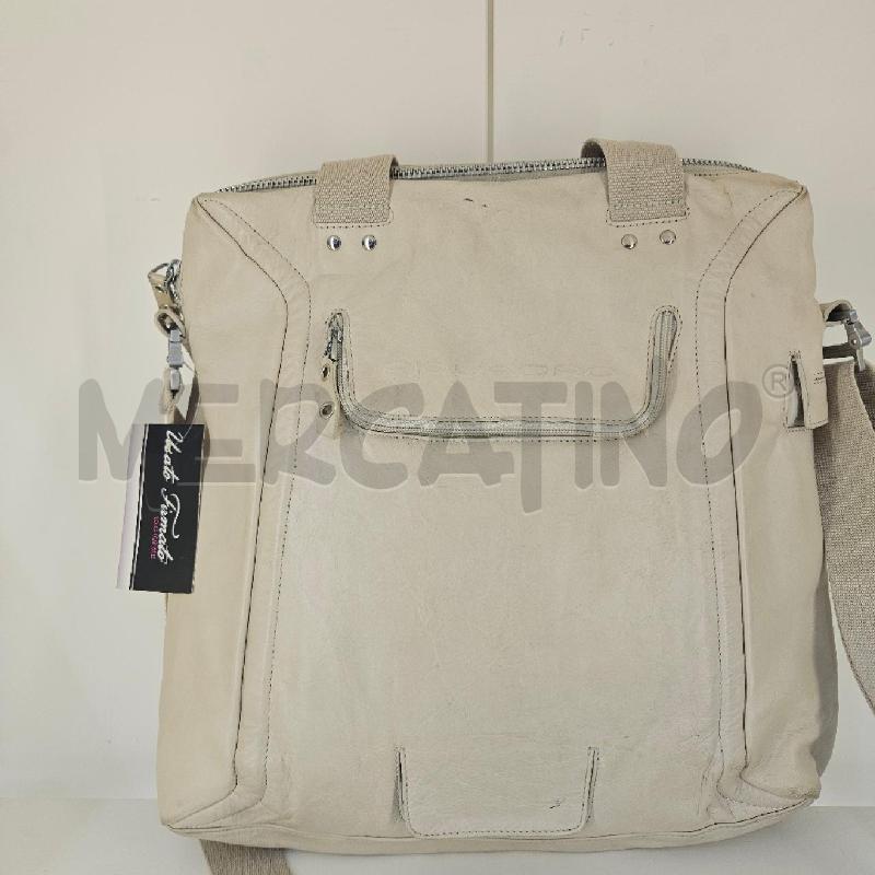 BORSA PELLE BEIGE PIQUAD | Mercatino dell'Usato Mazara del vallo 1
