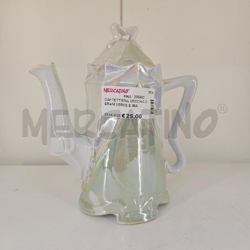 CAFFETTIERA VECCHIA CERAM VERDE E BIA | Mercatino dell'Usato Mazara del vallo 3