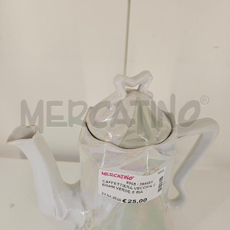 CAFFETTIERA VECCHIA CERAM VERDE E BIA | Mercatino dell'Usato Mazara del vallo 4