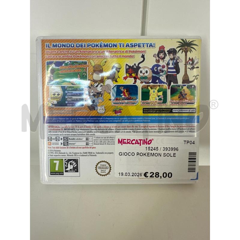 GIOCO POKEMON SOLE | Mercatino dell'Usato Mazara del vallo 2