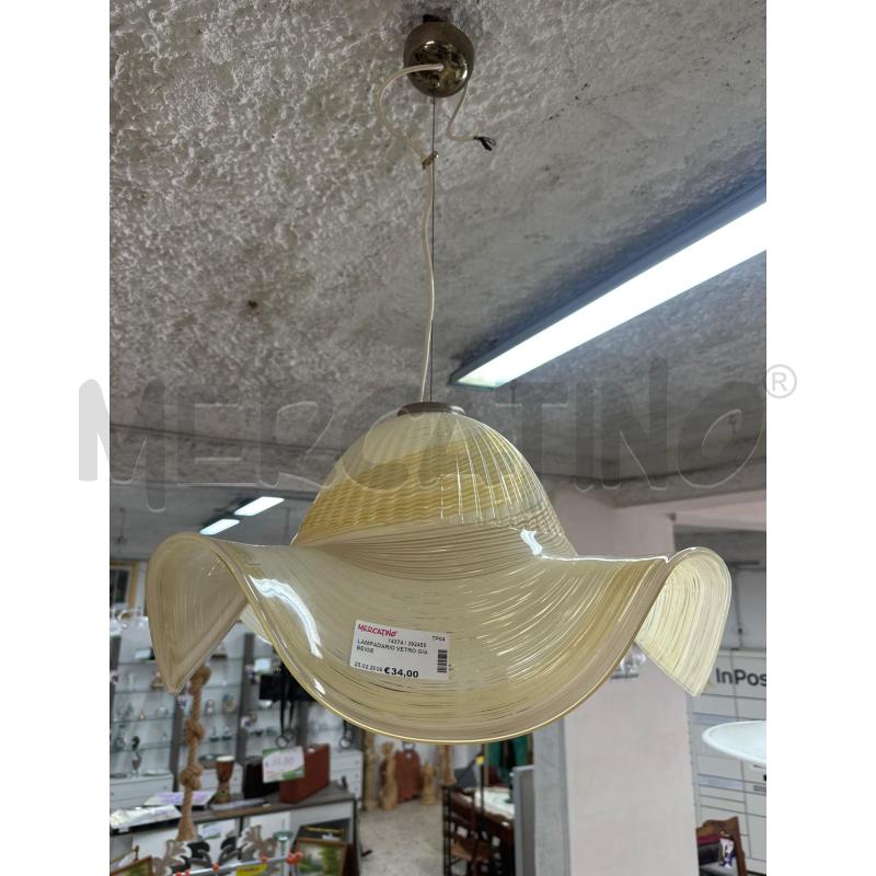 LAMPADARIO VETRO GIA BEIGE | Mercatino dell'Usato Mazara del vallo 1