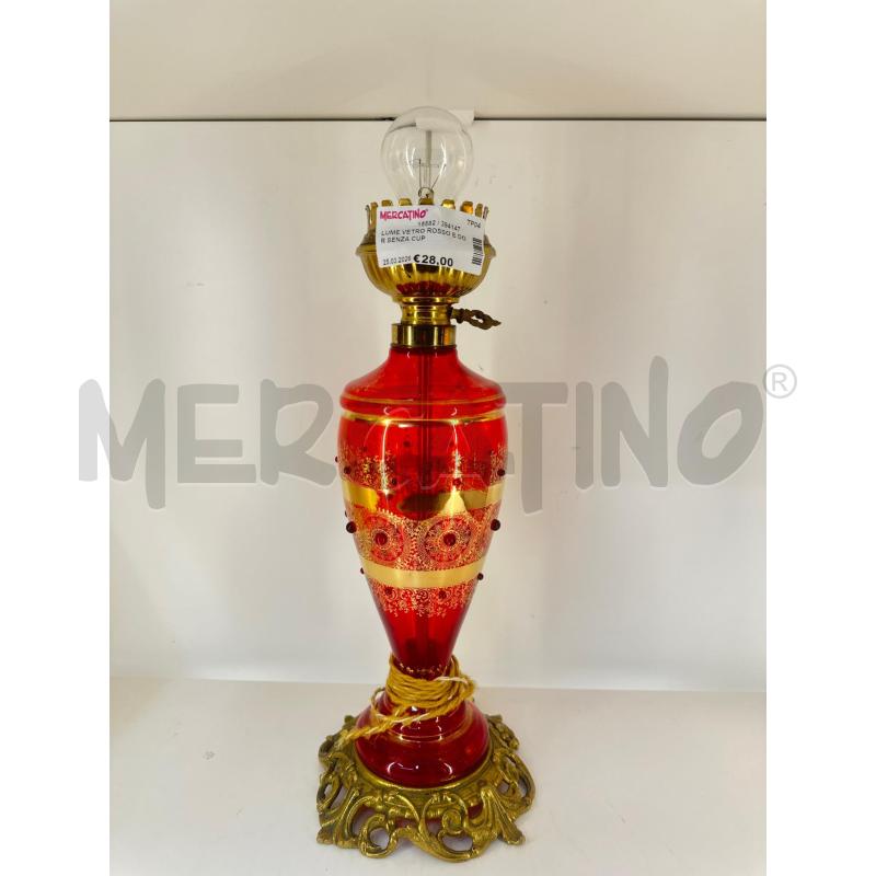 LUME VETRO ROSSO E DOR SENZA CUP | Mercatino dell'Usato Mazara del vallo 1