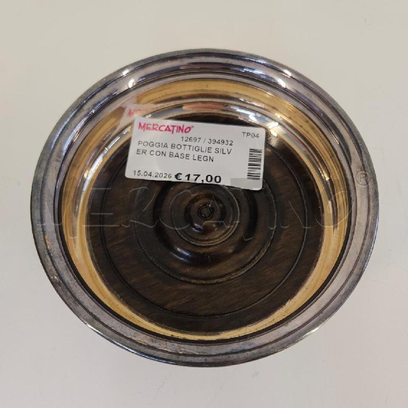 POGGIA BOTTIGLIE SILVER CON BASE LEGNO | Mercatino dell'Usato Mazara del vallo 2