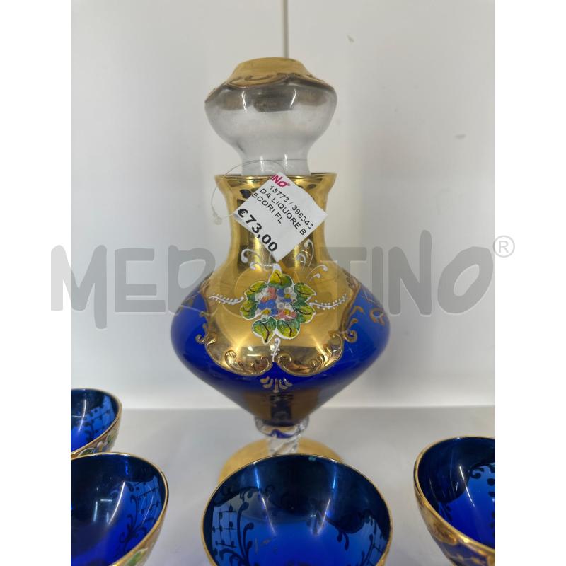 SERVIZIO DA LIQUORE BLU CON DECORI FLOREALI | Mercatino dell'Usato Mazara del vallo 2