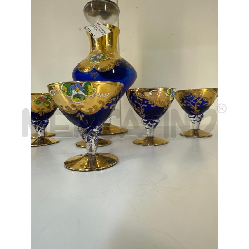 SERVIZIO DA LIQUORE BLU CON DECORI FLOREALI | Mercatino dell'Usato Mazara del vallo 4
