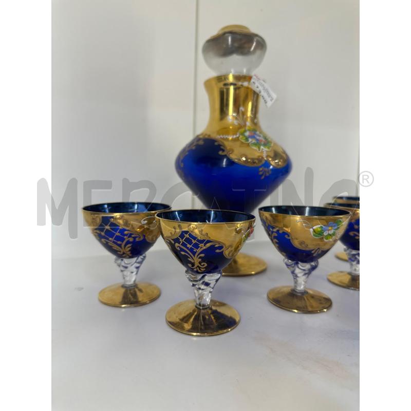 SERVIZIO DA LIQUORE BLU CON DECORI FLOREALI | Mercatino dell'Usato Mazara del vallo 5