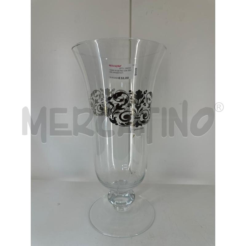 VASO IN VETRO CON DECORI ARGENTATI | Mercatino dell'Usato Mazara del vallo 1