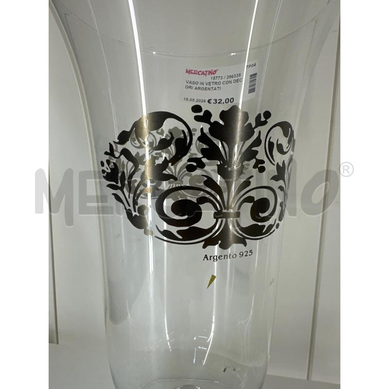 VASO IN VETRO CON DECORI ARGENTATI | Mercatino dell'Usato Mazara del vallo 3