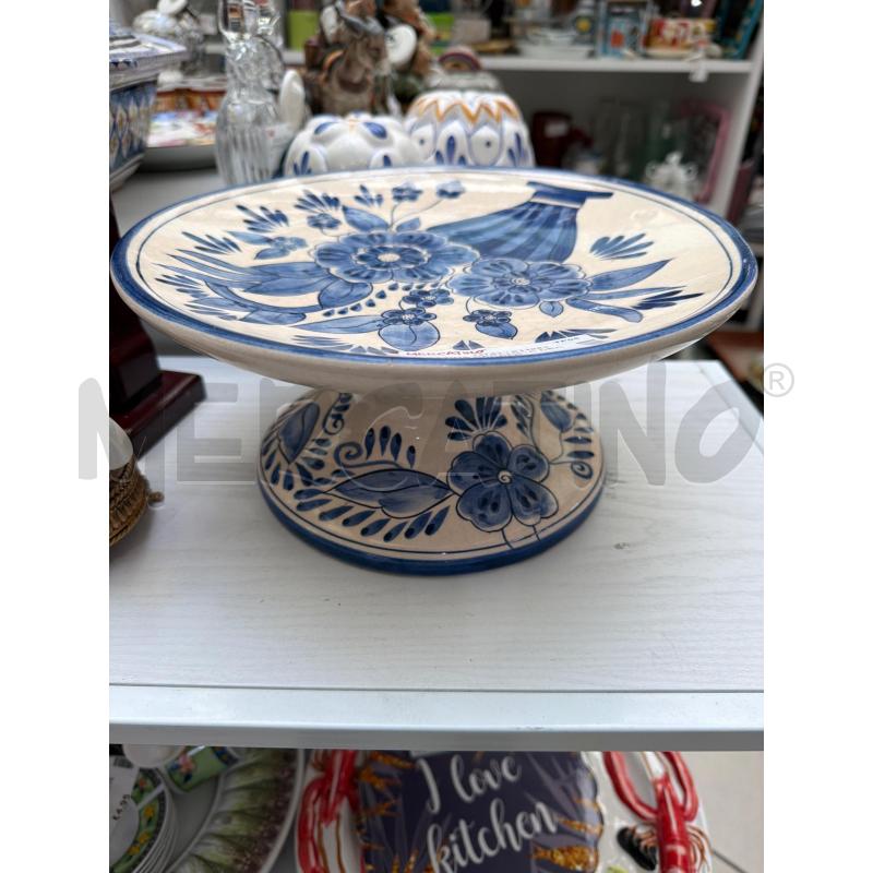 ALZATINA CERAMICA DECORAZIONE FIORI BLU | Mercatino dell'Usato Trapani via libica 2