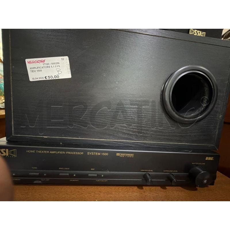 AMPLIFICATORE 5.1 SYSTEM 1500 | Mercatino dell'Usato Trapani via libica 2