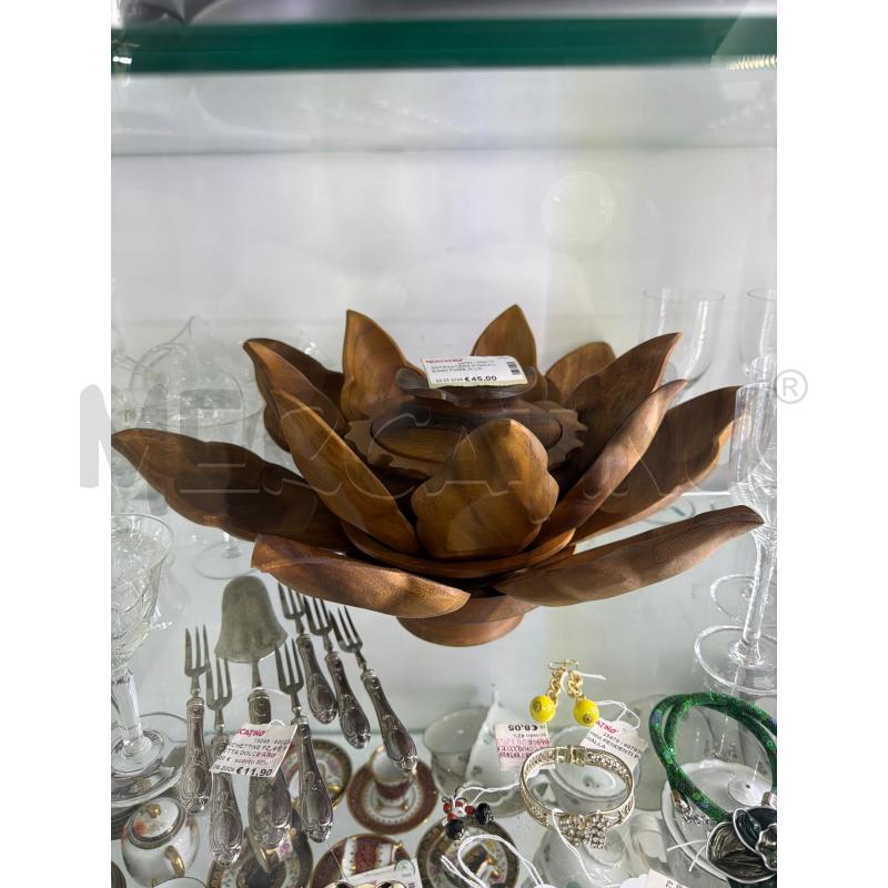 ANTIPASTIERA ETNICA LEGNO FIORE DI LOTO  | Mercatino dell'Usato Trapani via libica 1