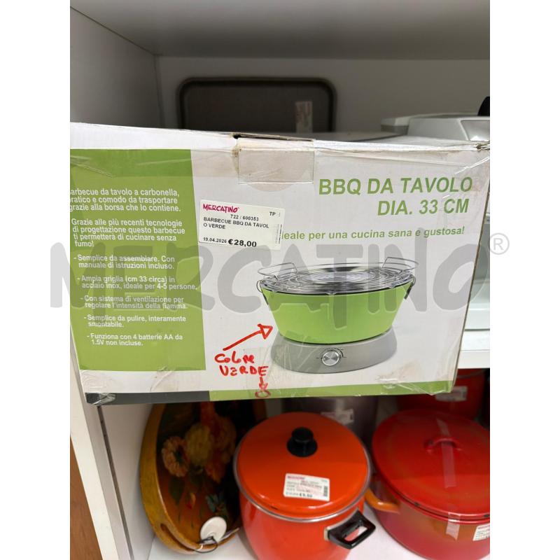 BARBECUE BBQ DA TAVOLO VERDE | Mercatino dell'Usato Trapani via libica 1