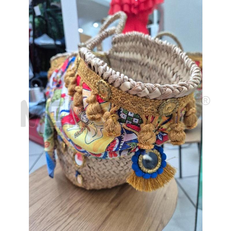 BORSA DONNA ARTIGIANALE CON FOULAR CIANCIAN A | Mercatino dell'Usato Trapani via libica 3